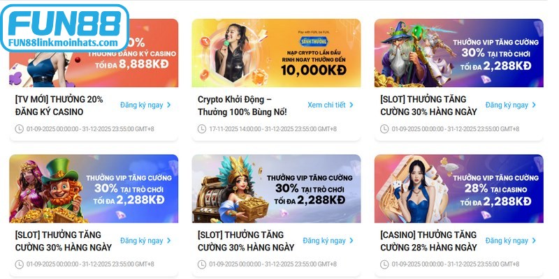 Sân chơi uy tín thường xuyên tổ chức nhiều ưu đãi cực khủng