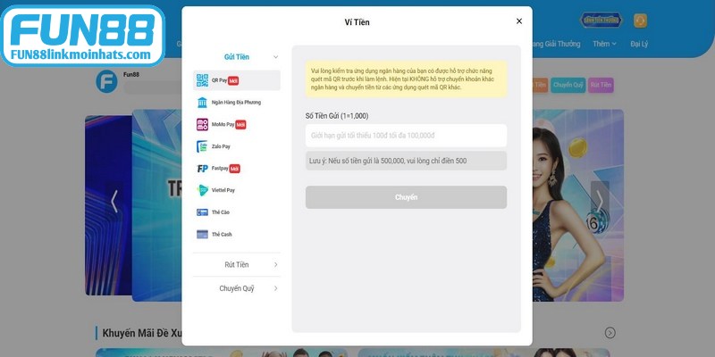 Rút tiền FUN88 hỗ trợ thành viên nhanh chóng quy đổi nhanh